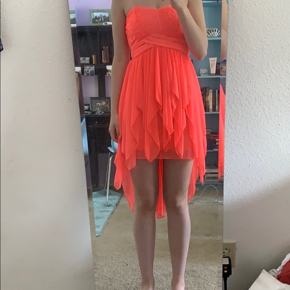 My Michelle strapless pink high-low dress - Picture 1 of 6